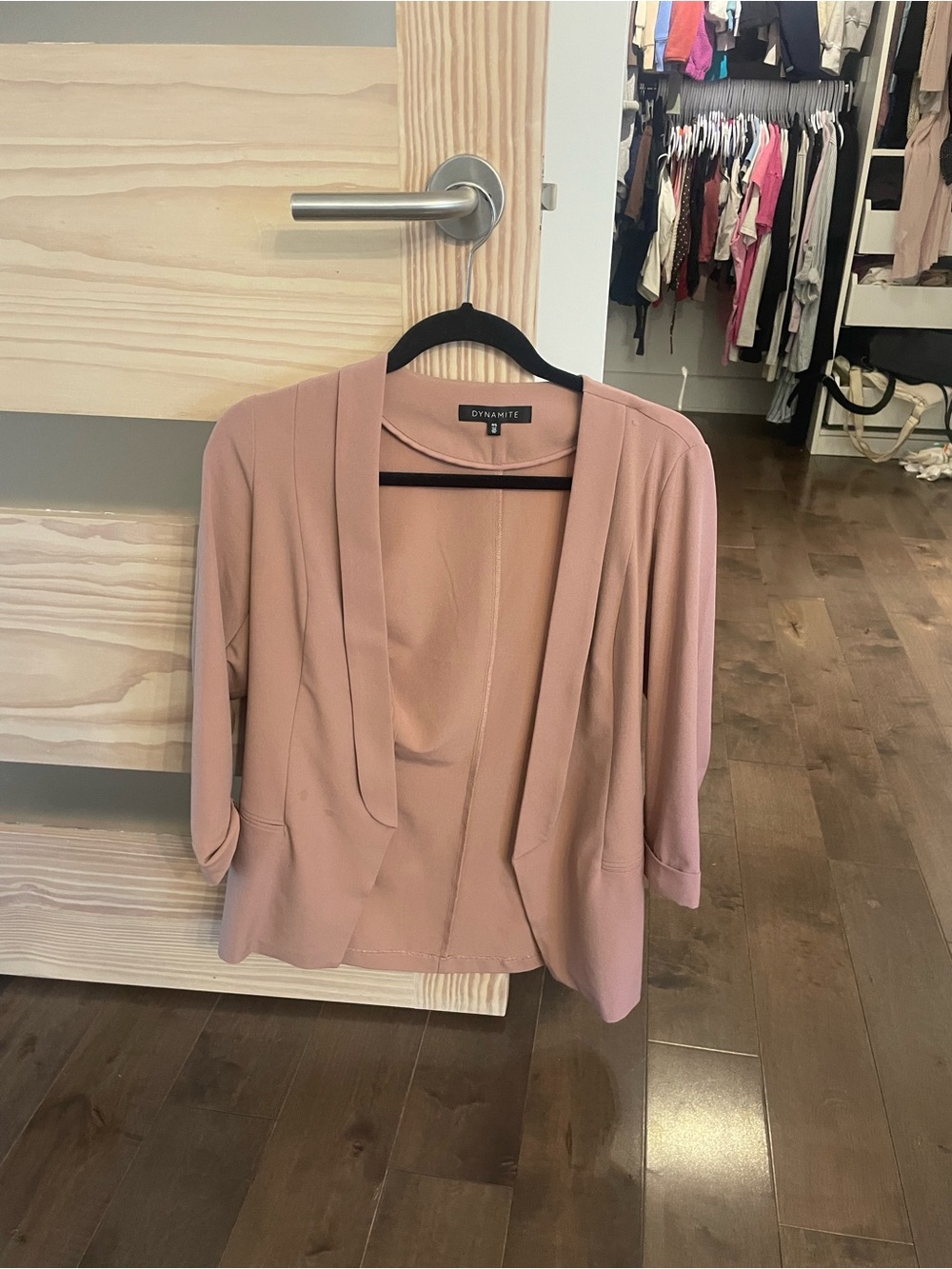 Dynamite Blush Pink Open-Front Blazer Jacket - small